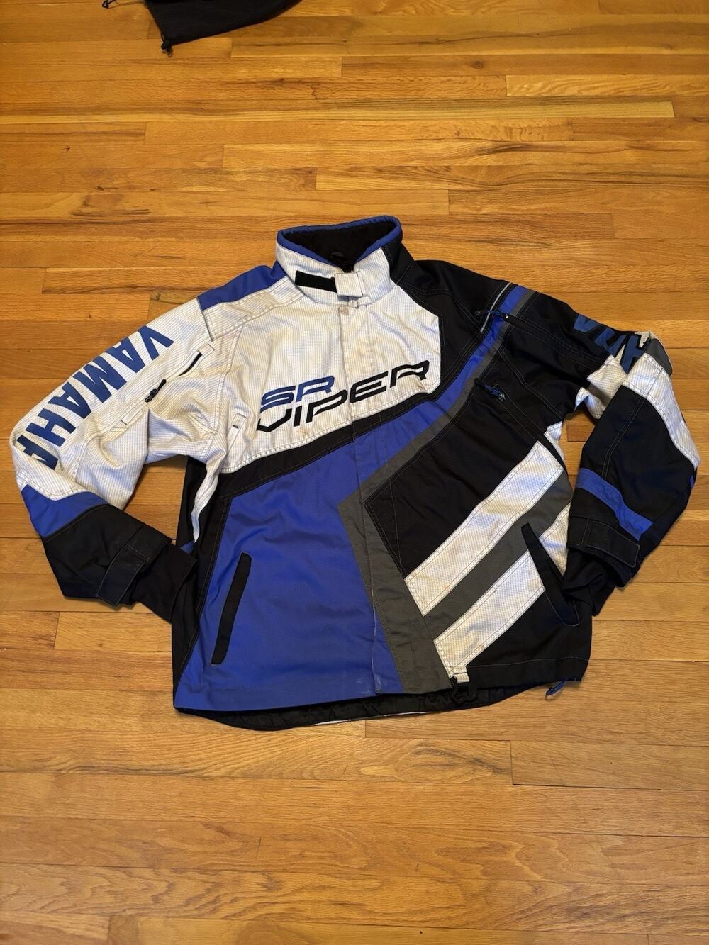 YAMAHA SR Viper Snowmobile Jacket Coat Blue White FXR Pockets XL Winter Sports